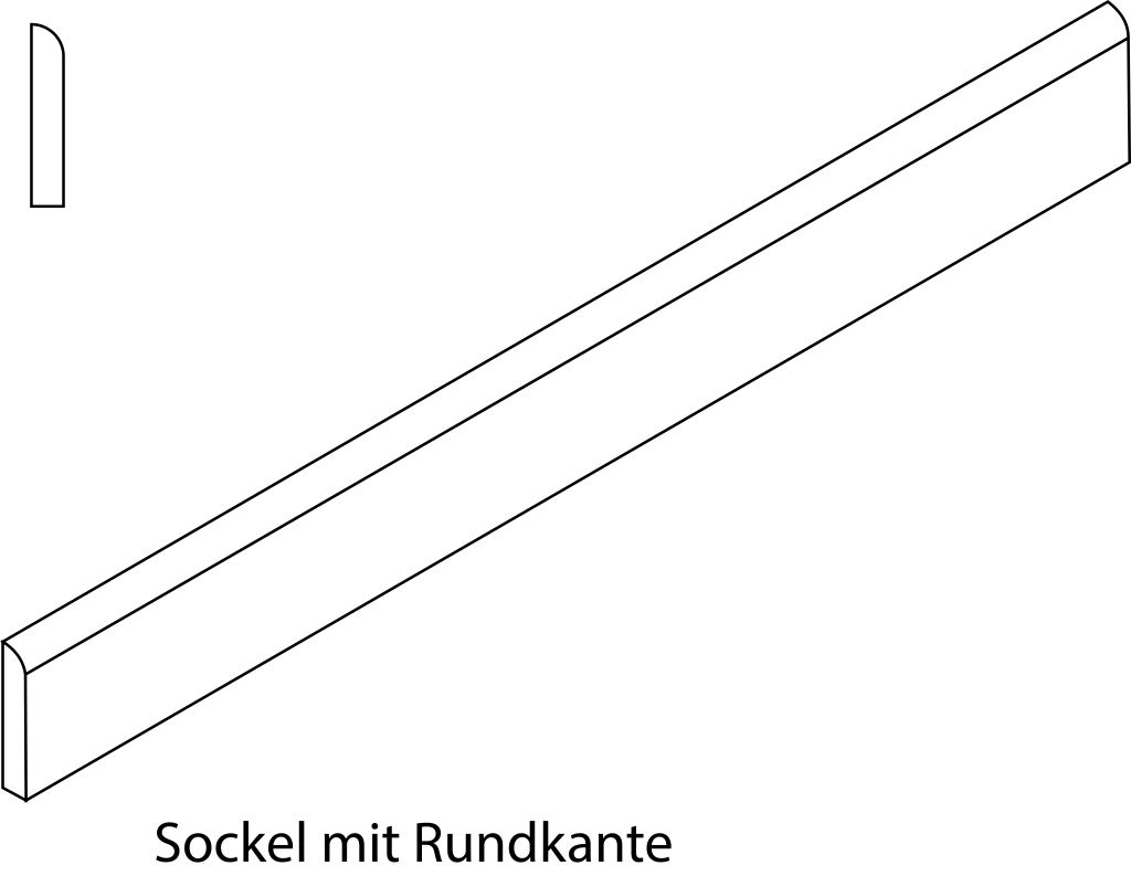 Zeichnung Sockelleisten mit Rundkante