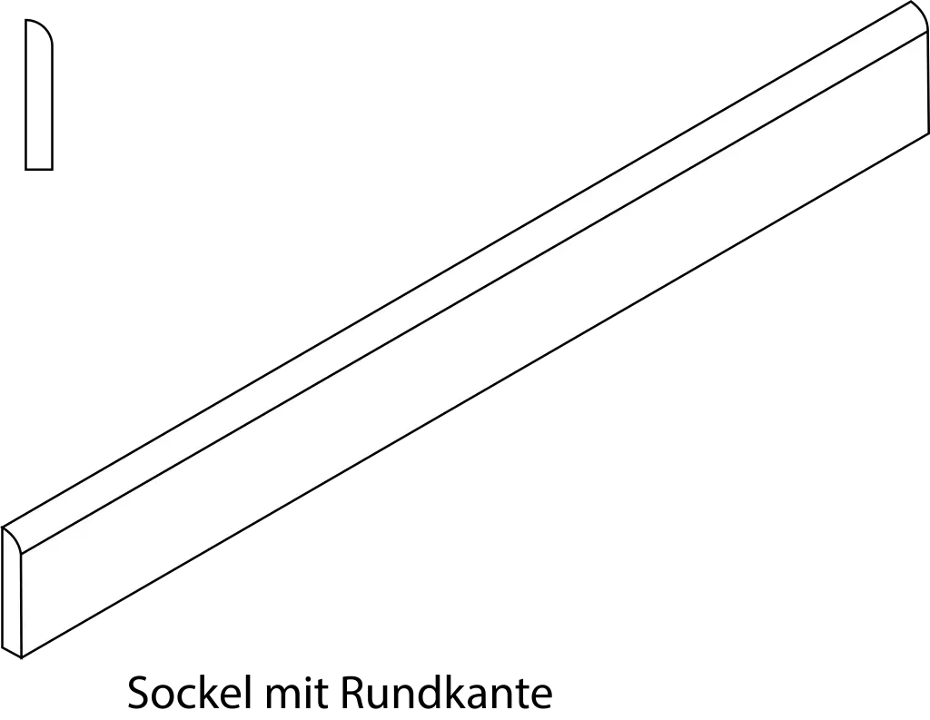 Zeichnung Sockelleisten mit Rundkante